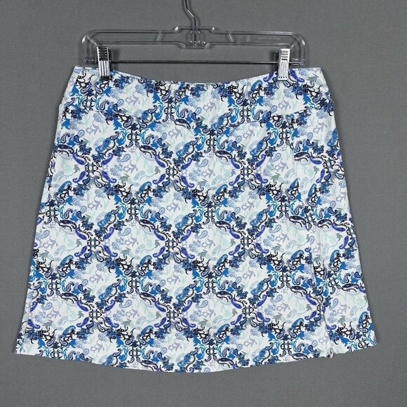 Lulu B Athletic Skort Size Large Zip Pocket Slit Stretch Nylon Skirt Shorts Golf - Picture 2 of 15